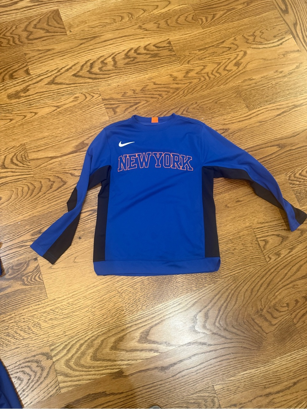 Nike Blue New York Long-Sleeve Hoodie-Style Top dri fit